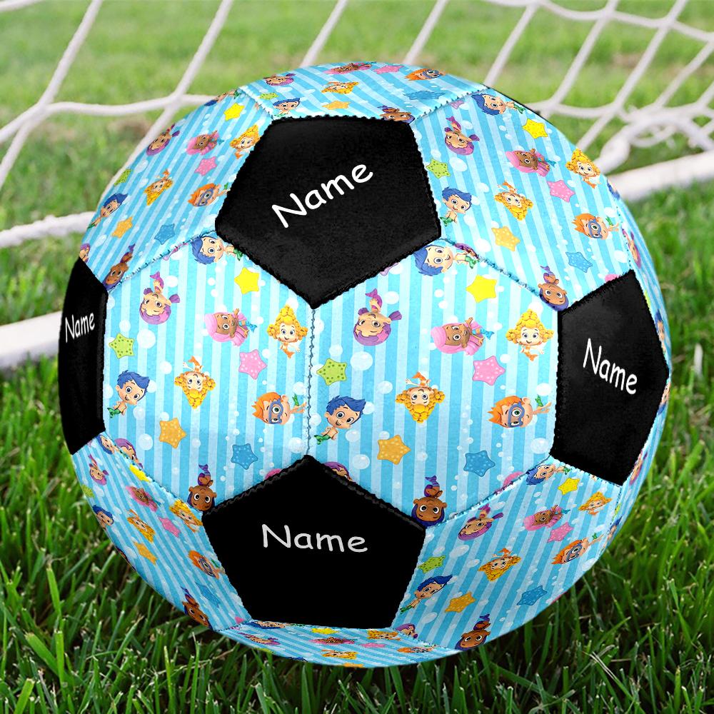Custom Name Bubble Guppies Theme Size 5 Soccer Ball, Suitable for Both Indoor and Outdoor Matches, a Gift Suitable for Everyone.