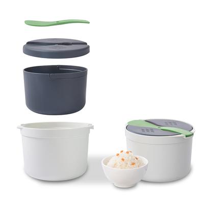 Microwave Rice Cooker 2L Food Grade PP Material Rice Spoon Lid Strainer Stming Pot Rice Cooker Set