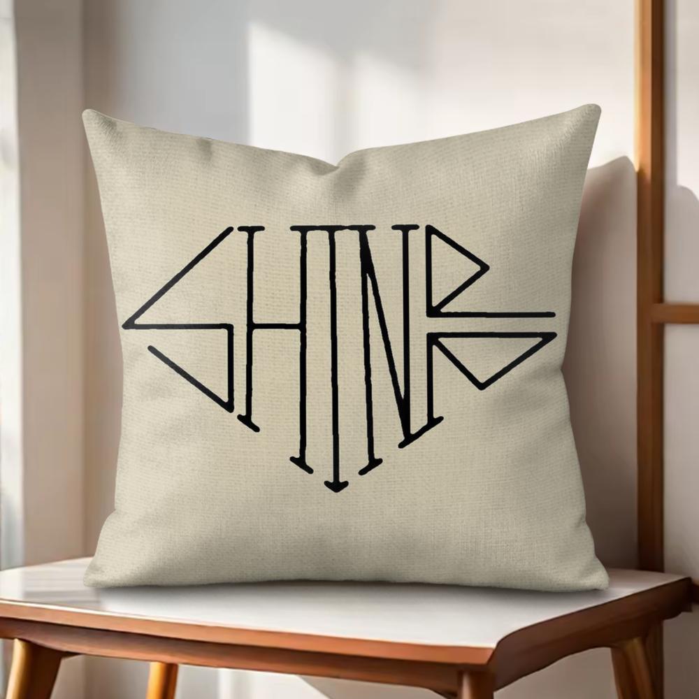 Classic SSHINee Cushion Cover Natural Linen Organic Fabric DoubleSided Printing Couch Pillow Covers Home Decor 30x30cm