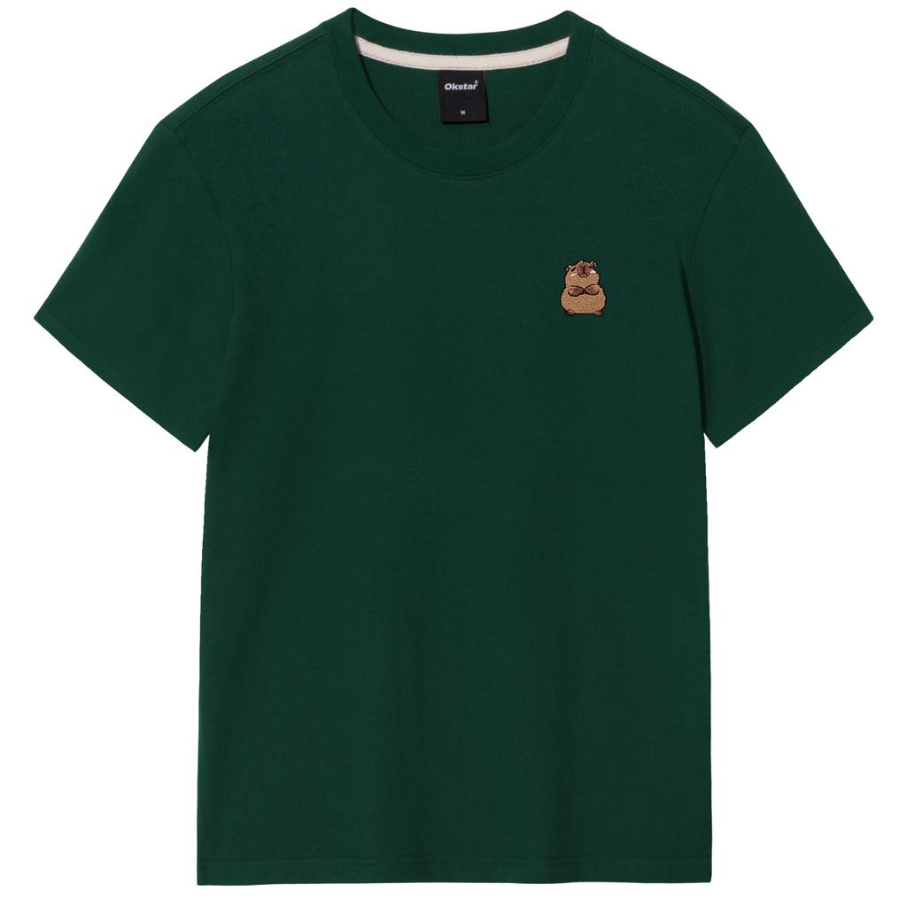 OKSTAR Capybara Embroidered Short Sleeve T-Shirt (Type C)