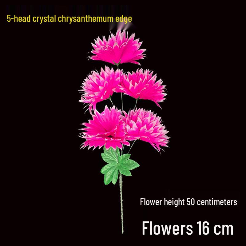 Qingming-Fest Chrysanthemenstrauß: 7-Kopf Seidenblumen Friedhofsgesteck für die Grabpflege