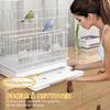 Birdcage Aviary, Feeders, Perches, Removable Droppings Tray, 46.5 x 36 x 59 cm, White