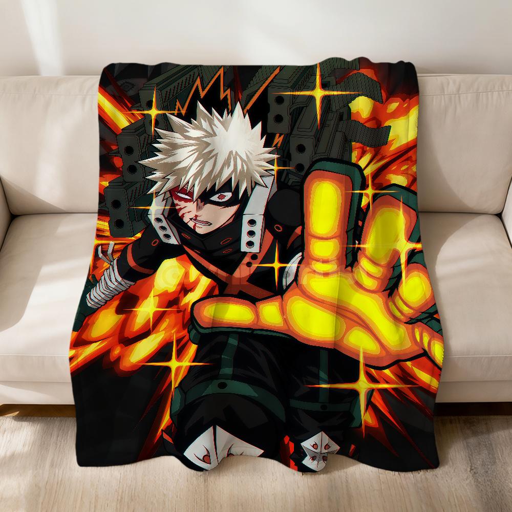 Cool Anime K-Katsuki B-Bakugo Fanart Flannel Soft Warm Plush Blanket Sofa Living Room Pet Hogar Bedroom Gift Home Car Portable