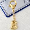 Letter Keychain Mini 3D Alphabet Charm Matte Glossy Golden Plating Key Chain with Lobster Clasp Bags Keys Bracelets Accessories