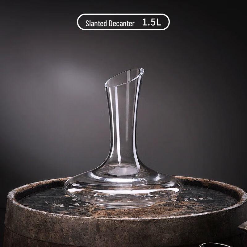 Handmade Crystal Slanted Mouth Wine Decanter
