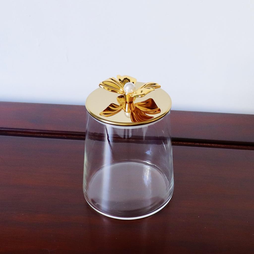 Aufbewahrungsglas aus klarem Glas mit Deckel Goldener Elch Bonbonglas Zuhause Multifunktional Nuss Kaffeebohne Kräuter Aufbewahrungsflasche Küchenbehälter