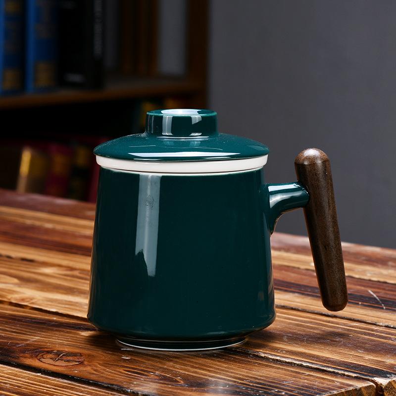 Ceramic Water Cup Teacup With Lid Office Cup Gift Box White Porcelain Cup With Filter Liner Gift