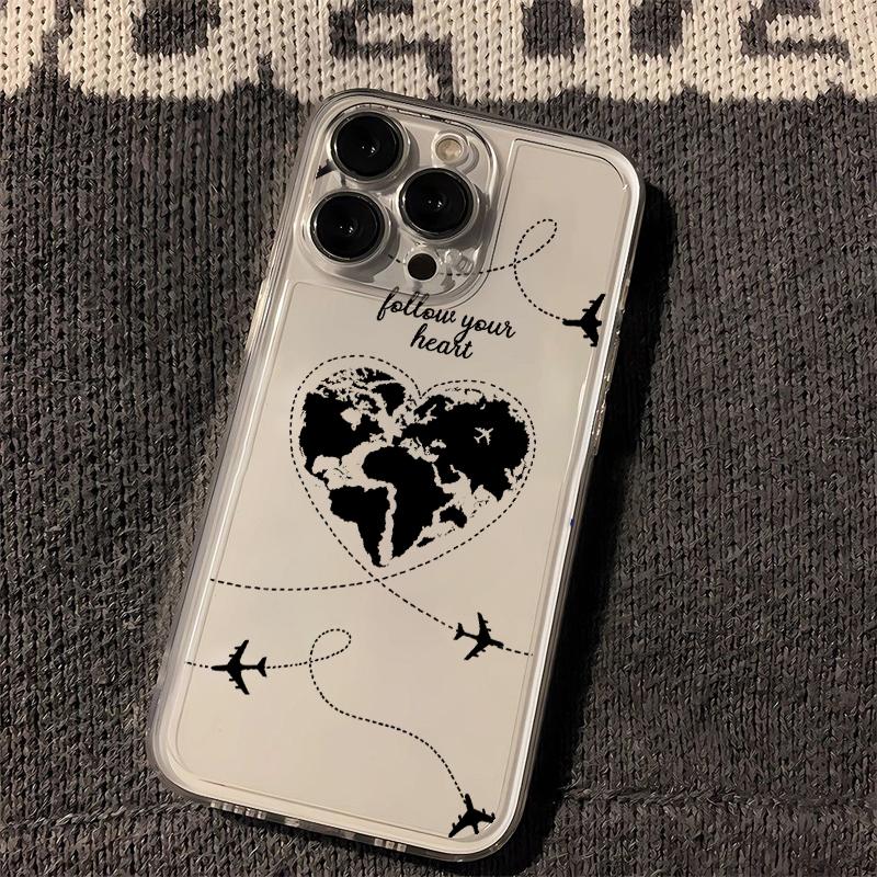 Aircraft route map Phone Case For Samsung S26 S25 S24 S23 S22 S21 S20 FE Note20 Note10 Plus Ultra Lite Edge Clear Soft TPU Cover