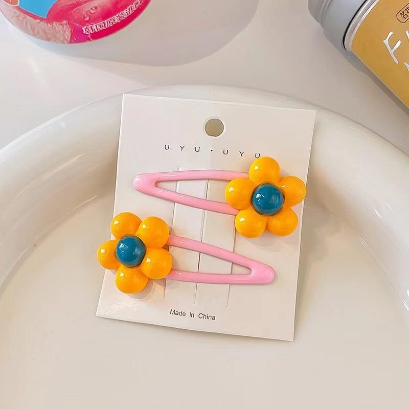 2PCS New Cute Princess Glossy Flower Girls Hairpins Children Headwear Hairgrip Hair Clips Barrettes Hair Accessories