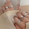 Artistic Silver Pure Adjustable Ring For Women In Trendy Vintage Style