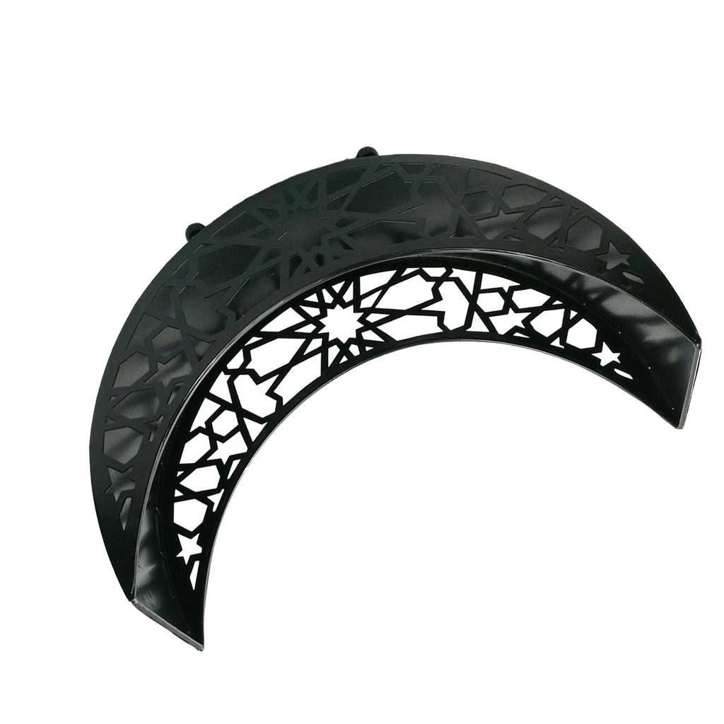 Moon Star Dinner Plate Tray Hollow Pattern Rounded Edges Rust Prevention Moon Star Serving Tray for