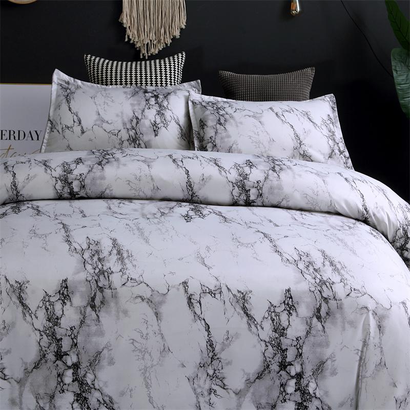 Marmor 3-teiliges 100% Polyester Bettbezug-Set Granitoberfläche mit stürmischem Naturmineralsteinmuster Bettdeckenbezug