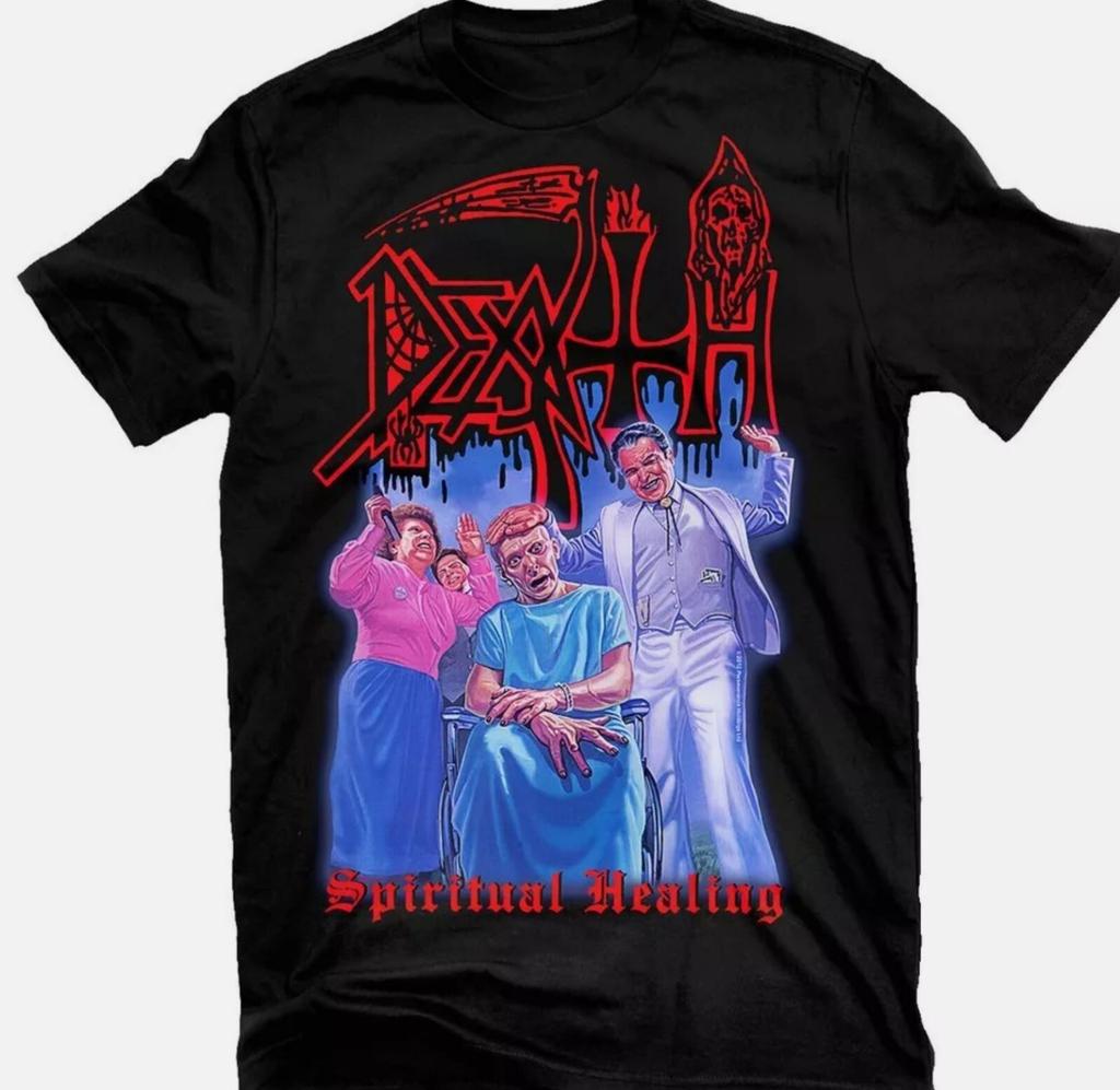 Vintage Death Band Spiritual Healing Cotton Black All Size Unisex Shirt