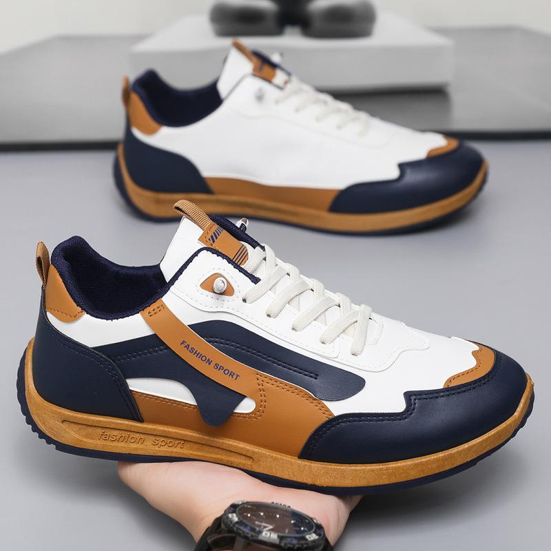Men's new men's shoes running casual shoes leather low-top sneakers board shoes men's