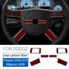 For Dodge Magnum Charger 2008 2009 2010 Real Soft Carbon Fiber Car Steering Wheel Cover Sticker Accessories Interior Trim