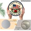 2D Flat Round Aluminum Wall Decor, Memorial & Independence Day Themed, Indoor Outdoor Hanging Plaque, Home Commemorative Gift