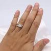 Fashion Couple Rings Luxury Gold Color Women Heart Zircon Wedding Rings Set Men Titanium Steel Ring Wedding Band Jewelry Gifts