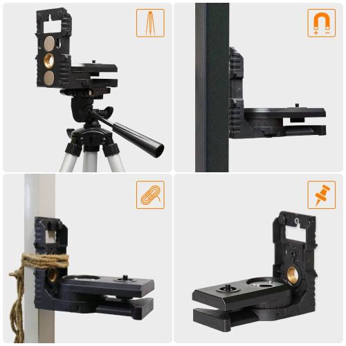 Huepar Plumb Bolt Adapter Mount Base with Magnet, 1/4" & 5/8" Threaded Holes, Surveying Supplies, PV3