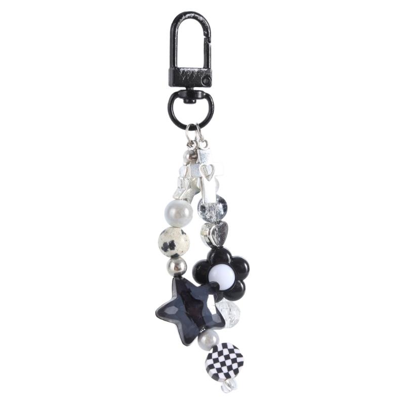 Goth Y2K Phone Charm Pendant Keychain Sweet Star Flower Cellphone Chain Strap Lanyard for Women Bag Camera Accessories