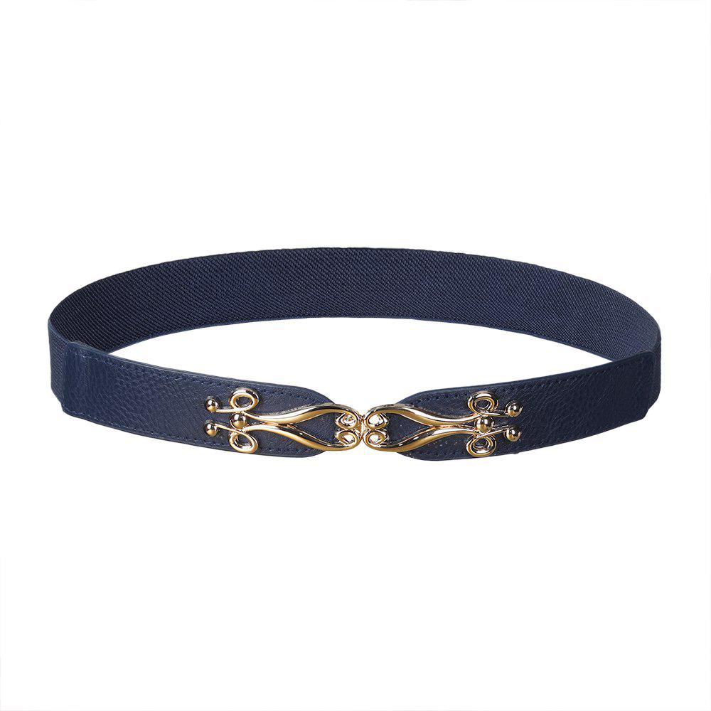 Buy AWAYTR Fashion Alloy Buckle Elastic Waistband PU Canvas Belt