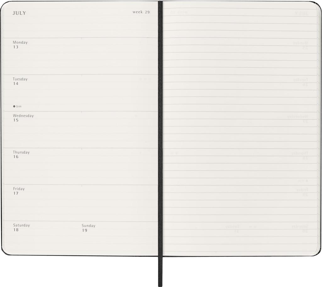 Moleskine 2026 January Weekly Large Size X DHB12WN3Y26 Planner, Start, 12-Month Diary, (13cm 21cm), Hardcover, Black,