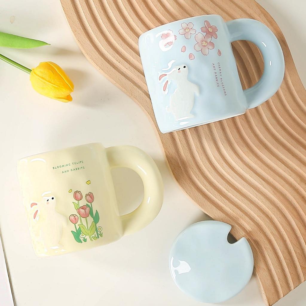 Hasen Tassen  Niedliche Becher Haushaltswasserbecher  Hohes Erscheinungsbild Ins Kaffeetassen Bürofrühstückstassen für Mädchen