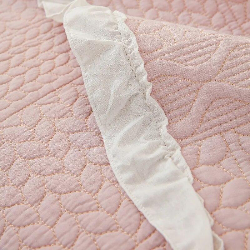 Solid Color Cotton Sofa Cushion Cream Style Lace Sofa Cover Autumn Winter Anti Slip Pure Cotton All Season Universal Sofa Cover