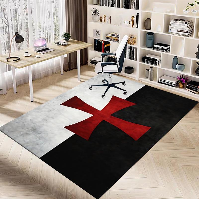 1pc Cross Flag Carpet, Office Rug Outdoor Mat Home Decor Area Carpet Festival