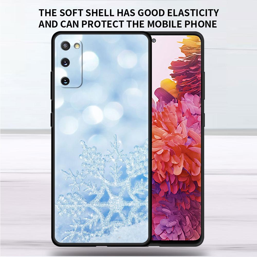 Snow White Snowflake Case For Samsung Galaxy Note 20 Ultra 10 Plus Lite 9 8 A50 A70 A30 A20e A20 A40 A10 A10e A60 Phone Cover