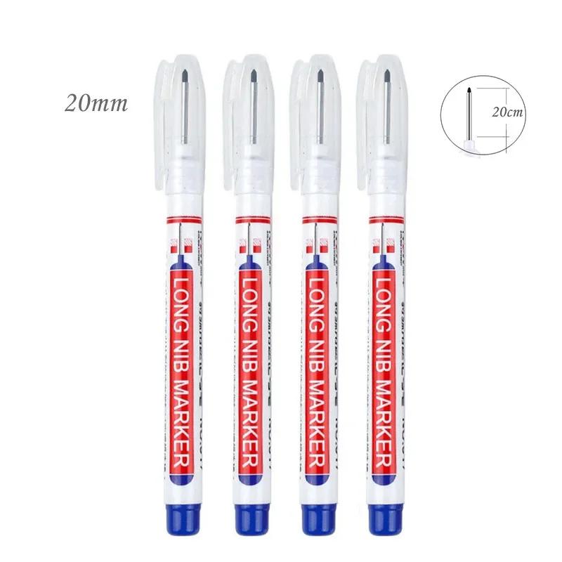 32/20mm Waterproof White Oily Deep Hole Long Nib Head Markers Pen Set for Metal Perforating Bathroom Woodworking Decoration Tool