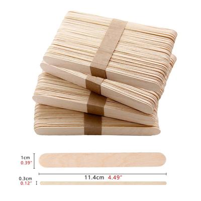 100 Adet/takım Popsicle Çubukları Doğal Ahşap Pop Popsicle Çubukları 11.4 CM Uzunluk Ahşap El Sanatları Dondurma Çubukları Popsicl Aksesuarları