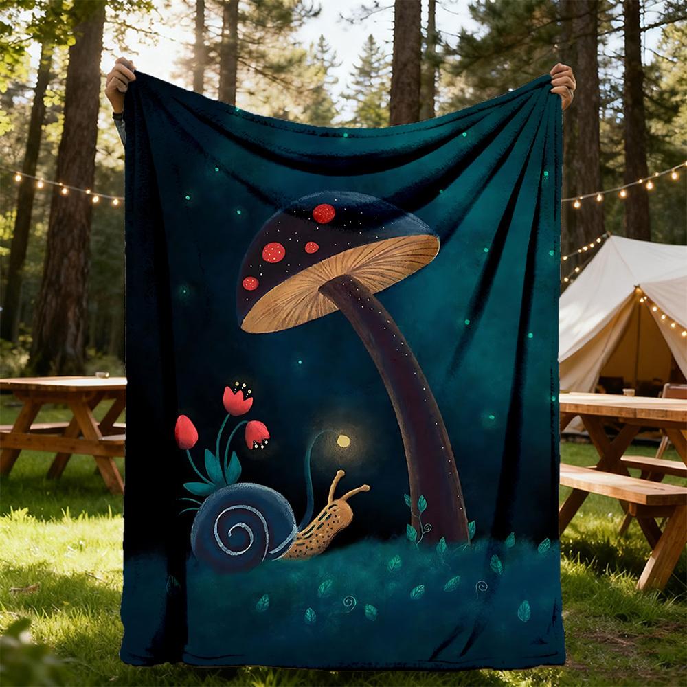 1 Stück Pilz Nacht Außen Decke Leicht Flanell, Weich & Warm, Ganzjahresnutzung für Sofa, Außenbereich, Camping, Wohnzimmer, Büro62