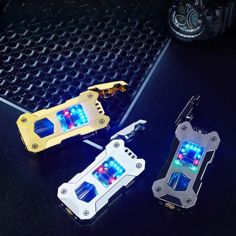 Gravity Sensing Point Oil Electric Dual-use Lighter Transparent High-end Gift Type-C Fast Charging