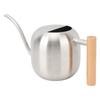 Watering Can Stainless Steel Long Spout Splash Proof with Wood Handle Plant Watering Can for