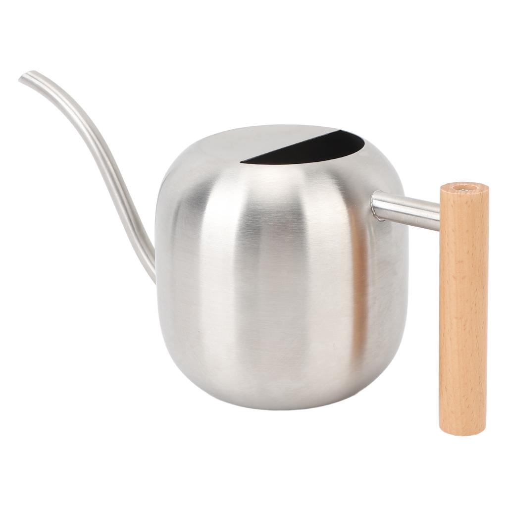 Watering Can Stainless Steel Long Spout Splash Proof with Wood Handle Plant Watering Can for