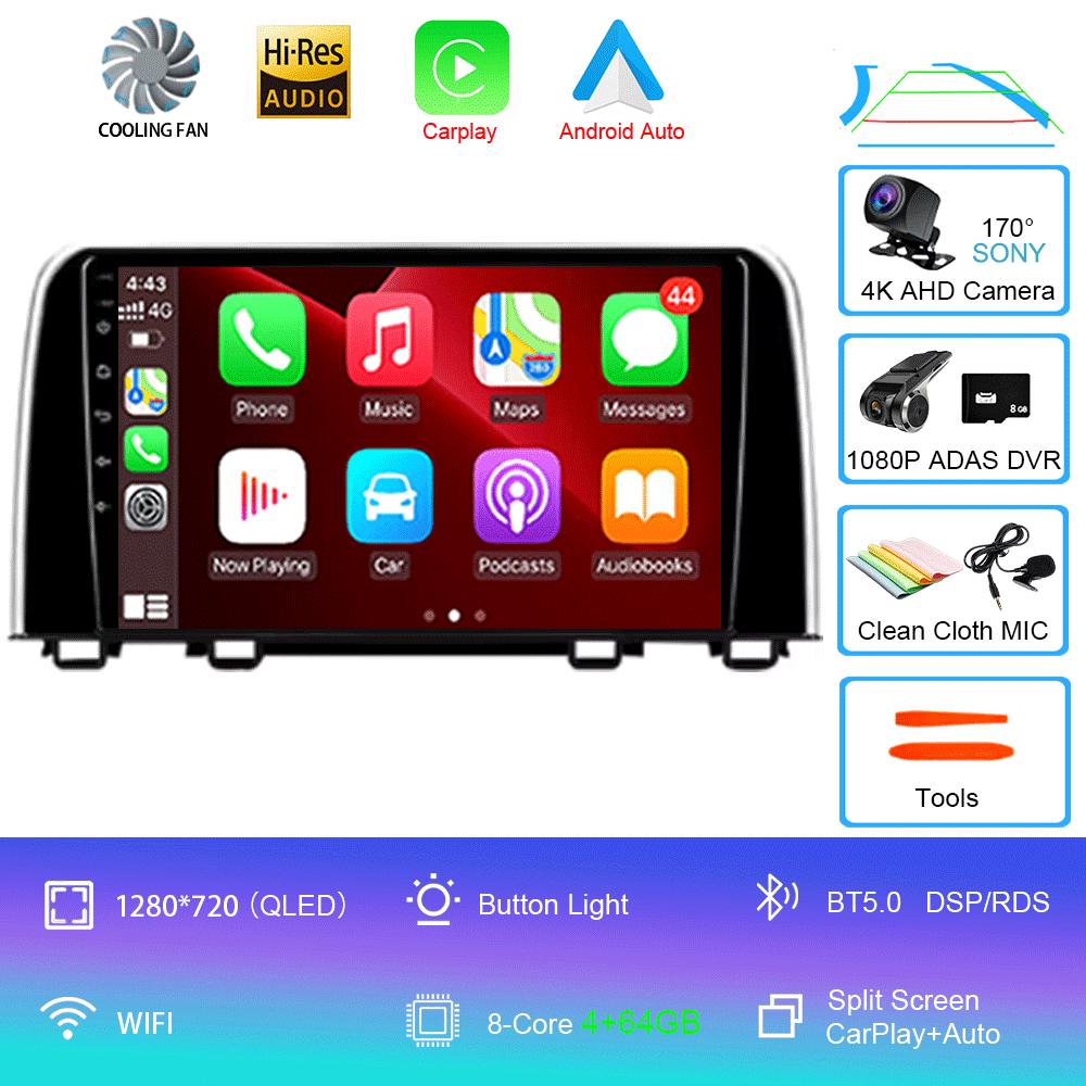 For Honda CRV CR - V 5 RT RW 2016 - 2018 DSP QLED Android 14 Auto Car Video Radio GPS Navigation Stereo Multimedia Player Wifi