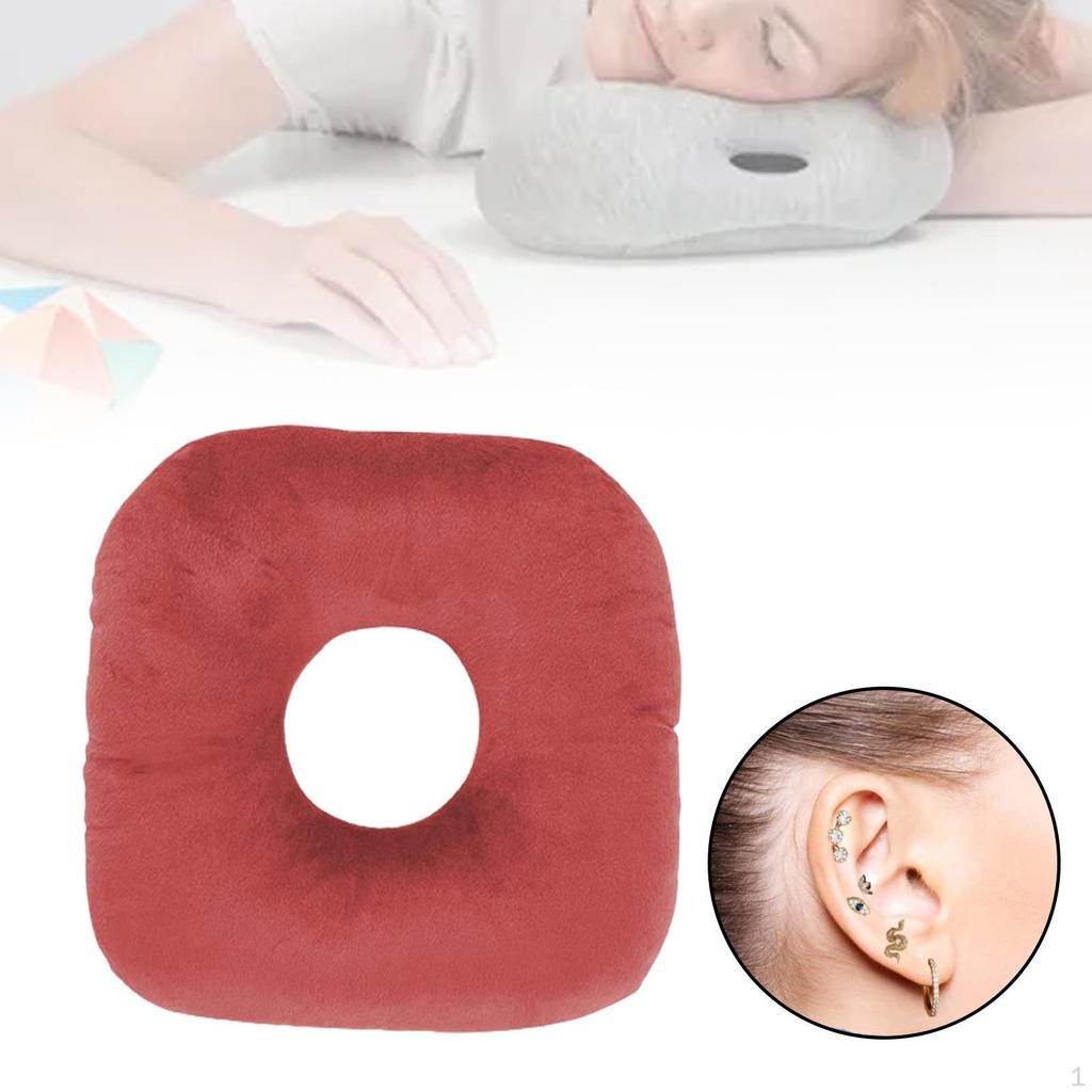 Breathable Ear Piercing Cushion with Hole, Soft Support for Earphones, Earplugs And