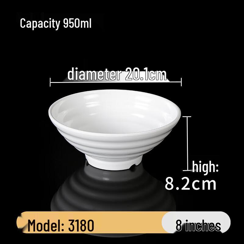 White Melamine Noodle Bowls