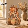 Warm Color Table Ornaments Wooden Autumn Harvest Patchwork Ornament for Decoration Retro Decorative Mason Jars Festival Ornament Lightweight