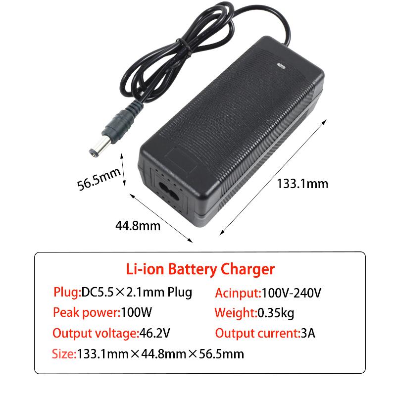 

46.2V 3A Li-ion Battery Charger Used for charging power tools 11S 40.7V li-ion battery charger Built-in high-speed cooling fan SANS Plug