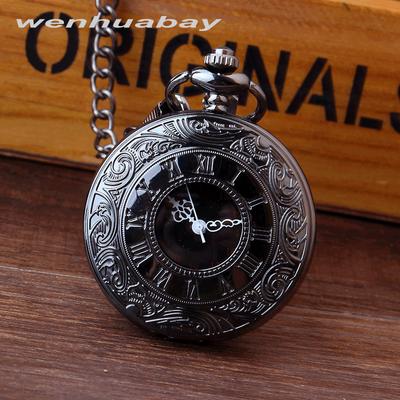 Quartz Pocket Watch Pastoral Style Retro Roman Hollow Pocket Watch for Men and Women with Clothing Accessories Quartz Watch