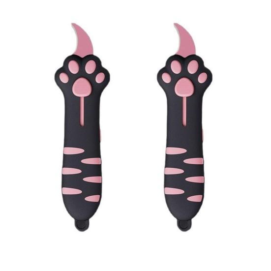 Cute Cat Paw Safety Knife Portable Letter Box Cutter Retractable for Carton Opener