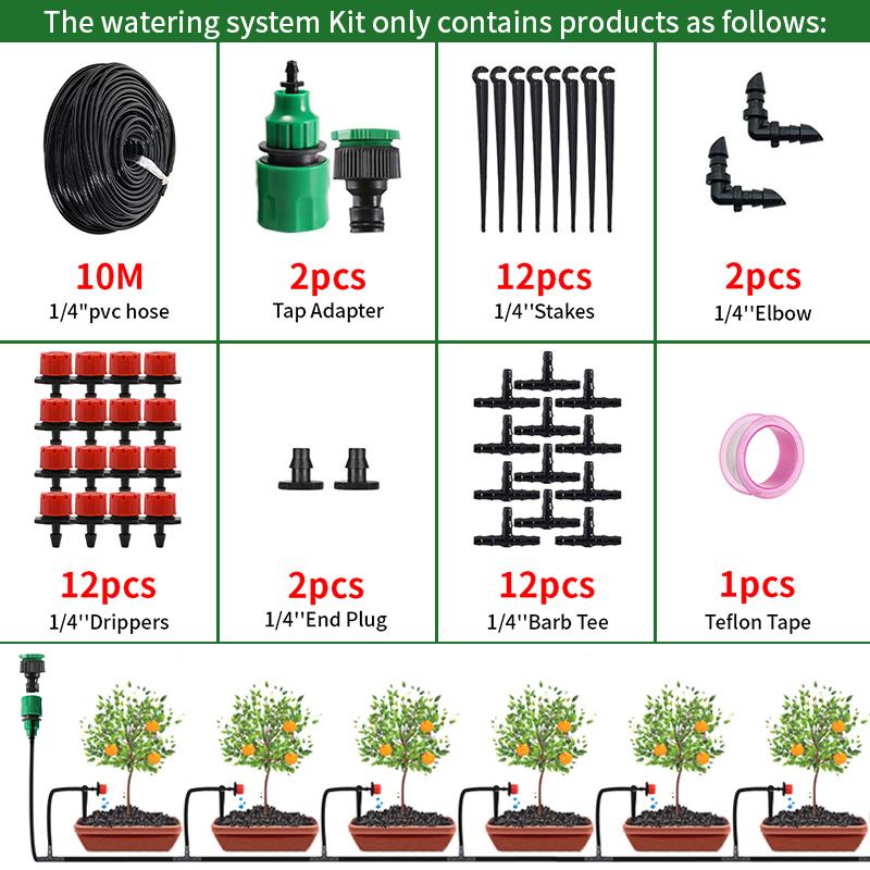 10M-30M Drip Irrigation System 4/7mm Automatic Watering Hose Set Device Greenhouse Drippers Irrigation Water-Saveing Kit