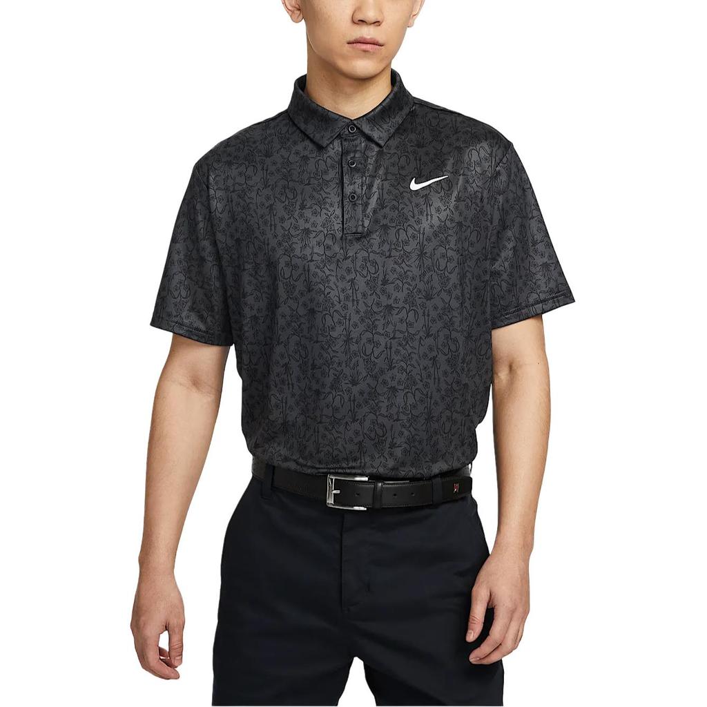 Nike Dri-Fit Tour Quick-Dry Golf Pullover Printed Short Sleeve T-Shirt Men Tops Coal-Black White HM5795-060