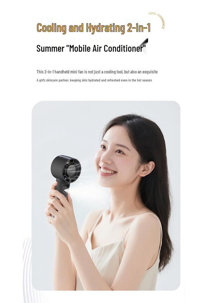 F1 Handheld Hydrating Mini Portable USB Rechargeable Eco-friendly Electric Fan for Students and Outdoor Use