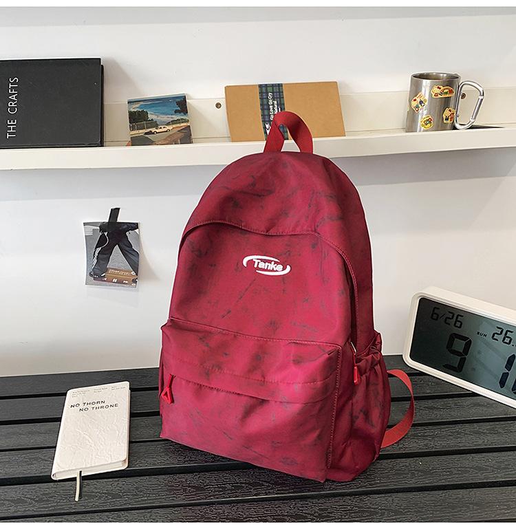 Schoolbag schoolbag college student simple Korean version tie-dye high school backpack large capacity junior high school Japanese ins versatile