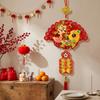 Traditional 2027 New Year Fu Ornament Fortune Bag God of Wealth Tassel Charm  Office Decoration