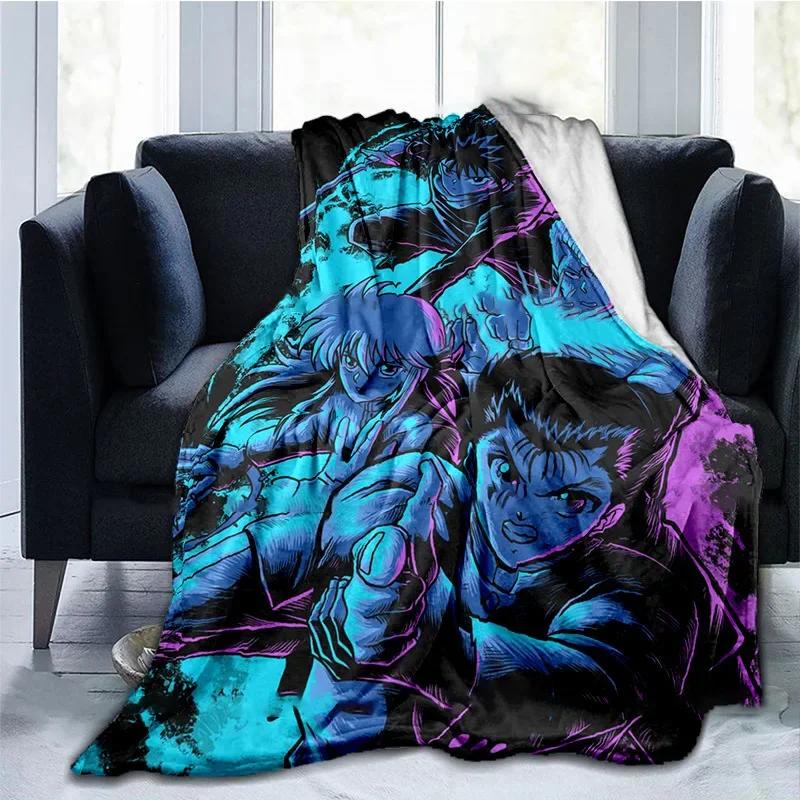 

Classic Japanese Animated Flannel Blanket Cartoon YuYu Hakusho Blanket Air Conditioner Quilt Portable Home Travel Office Blanket 75x90cm