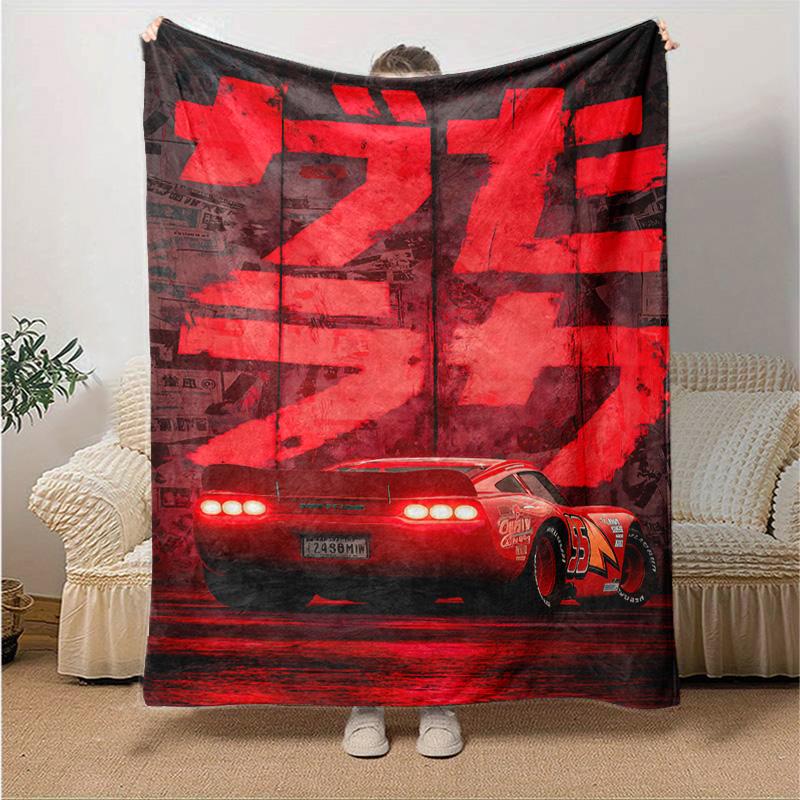 1pc Cars Pop Art Style Flannel Blanket Soft Warm Throw Blanket for Bedroom Living Room Bed Travel Camping Picnic Gift. M730013
