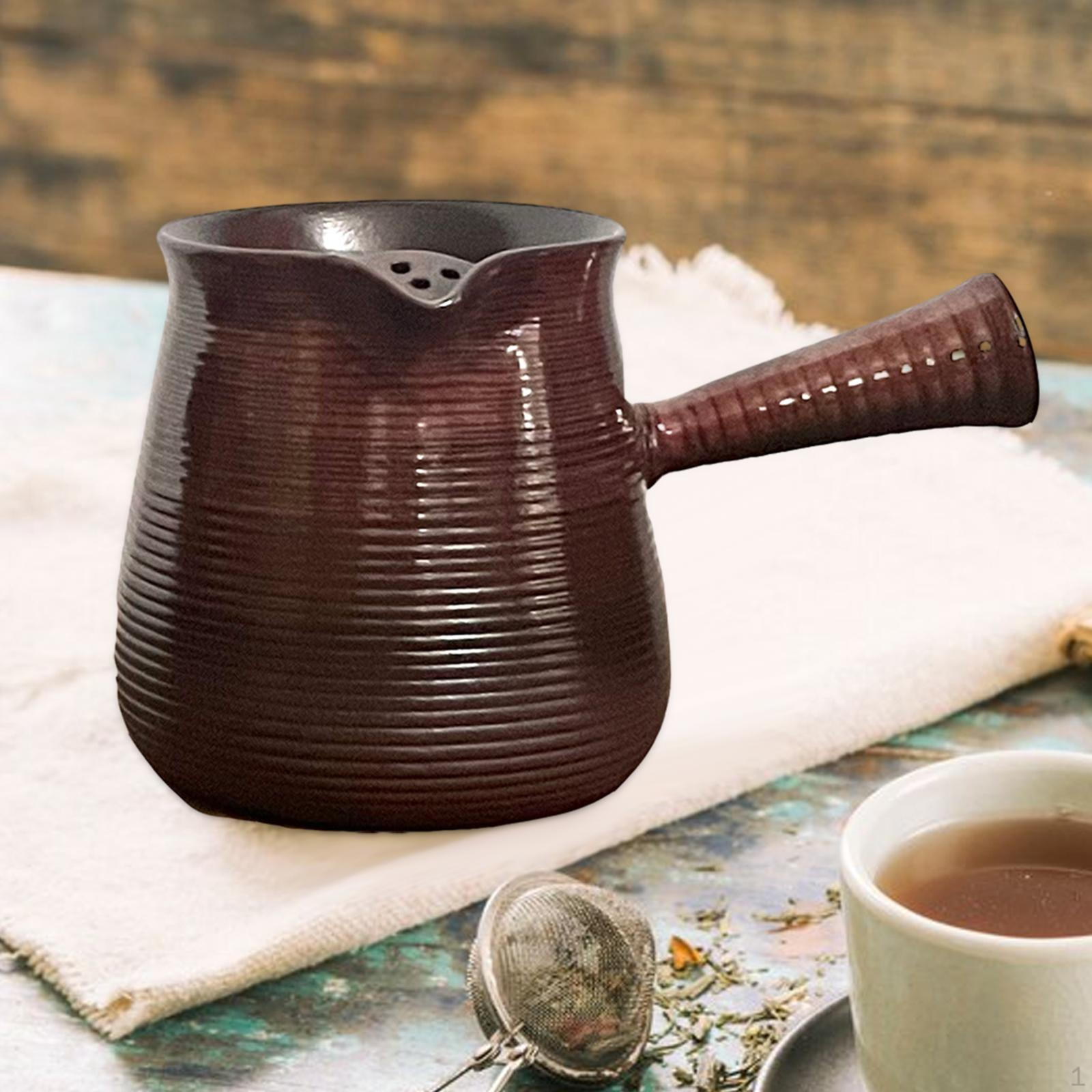 

Керамический чайник 400 мл, прочный чайник для заварки чайника для пикника с кипящей водой темно-красного